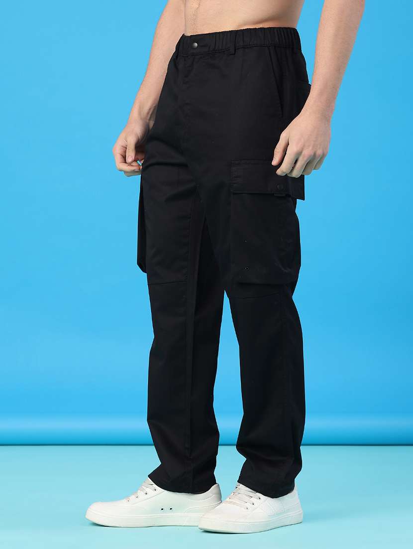 men solid mid rise regular fit cargo - 22179681 -  Standard Image - 3