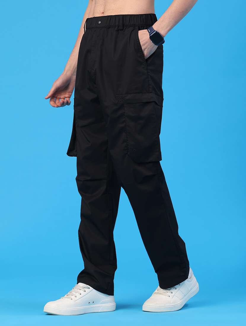 men solid mid rise regular fit cargo - 22179682 -  Standard Image - 3