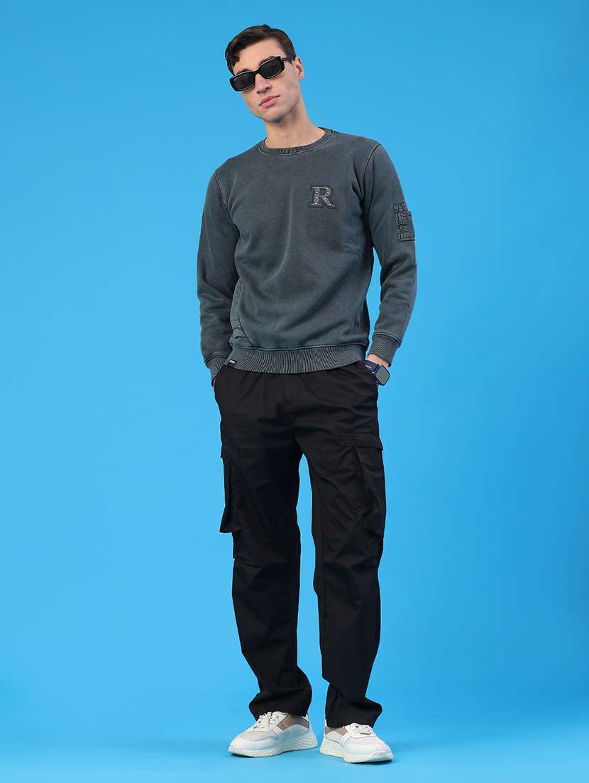 men solid mid rise regular fit cargo - 22179682 -  Standard Image - 5