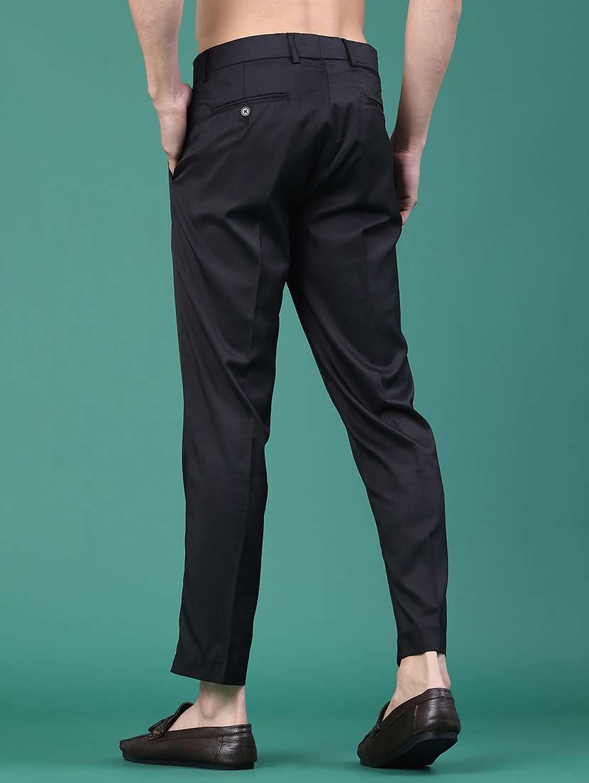 men solid mid rise formal pants - 22179708 -  Standard Image - 3