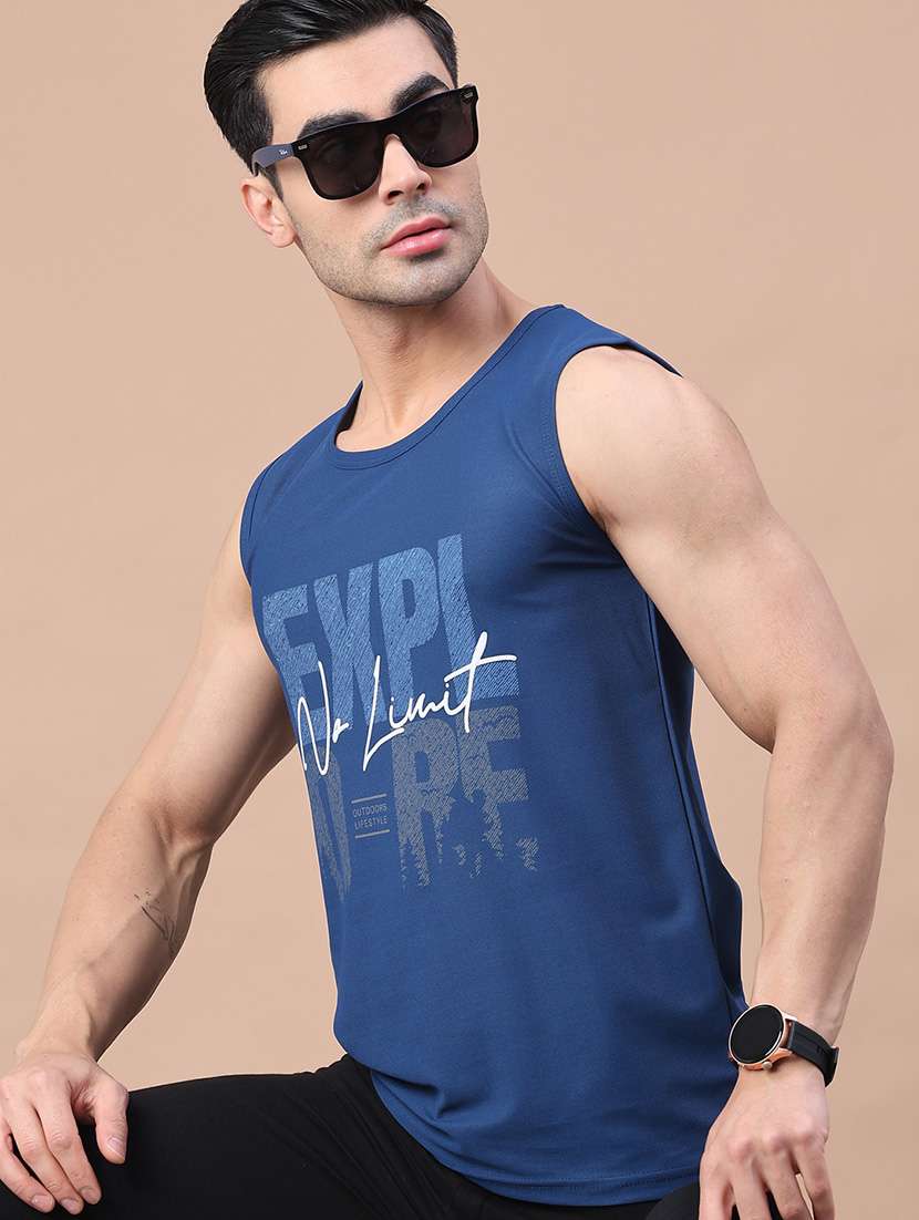 men typographic sleeveless vest