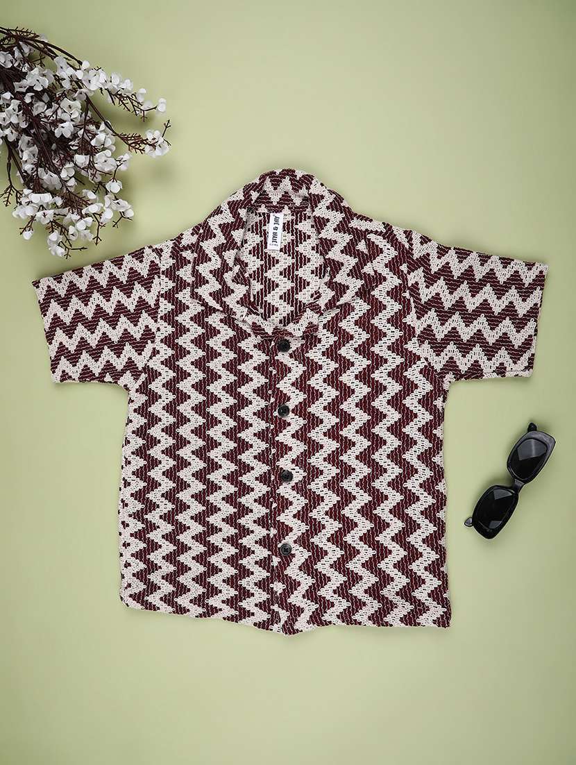 boys chevron print short sleeve shirt 