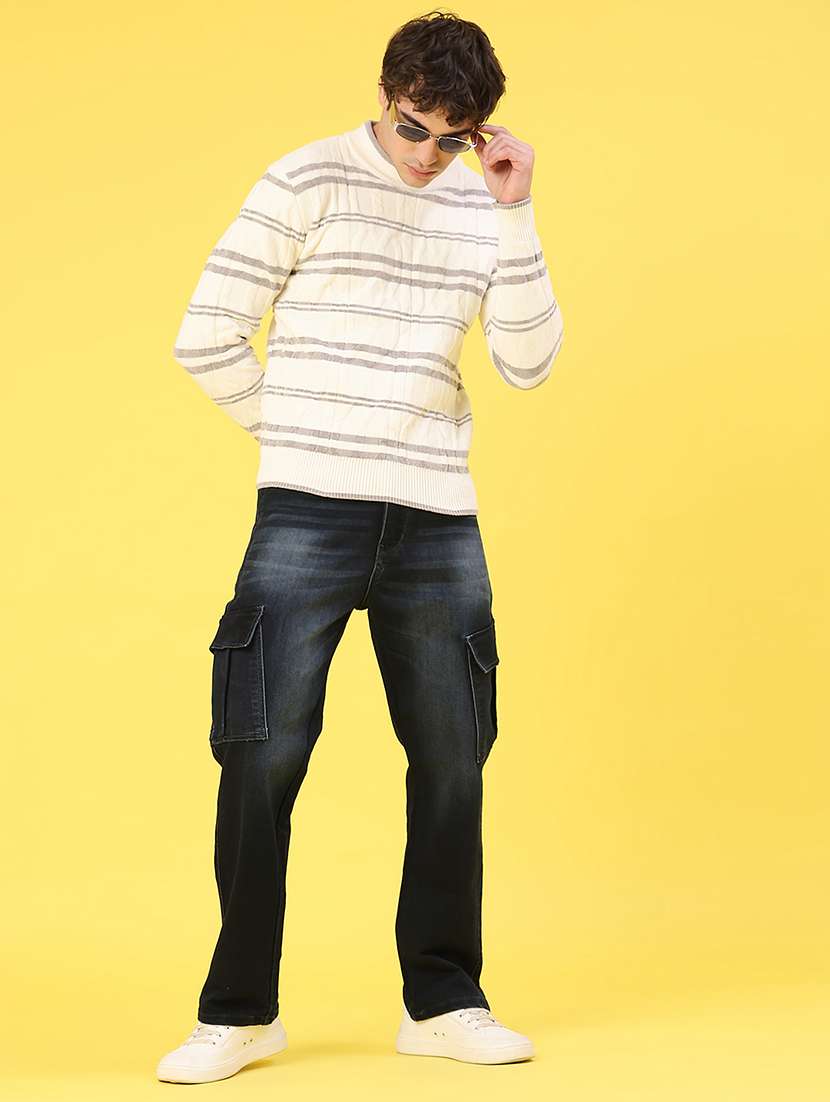 men self design long sleeve regular fit pullover  - 22179750 -  Standard Image - 5