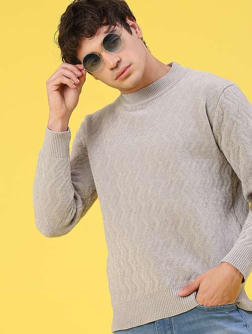 men self design long sleeve regular fit pullover  - 22179755 -  Standard Image - 0