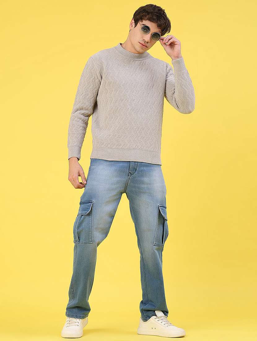 men self design long sleeve regular fit pullover  - 22179755 -  Standard Image - 5