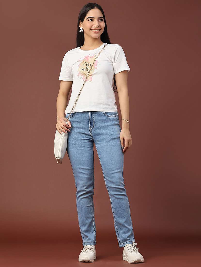 women solid mid rise slim fit jeans - 22179768 -  Standard Image - 5