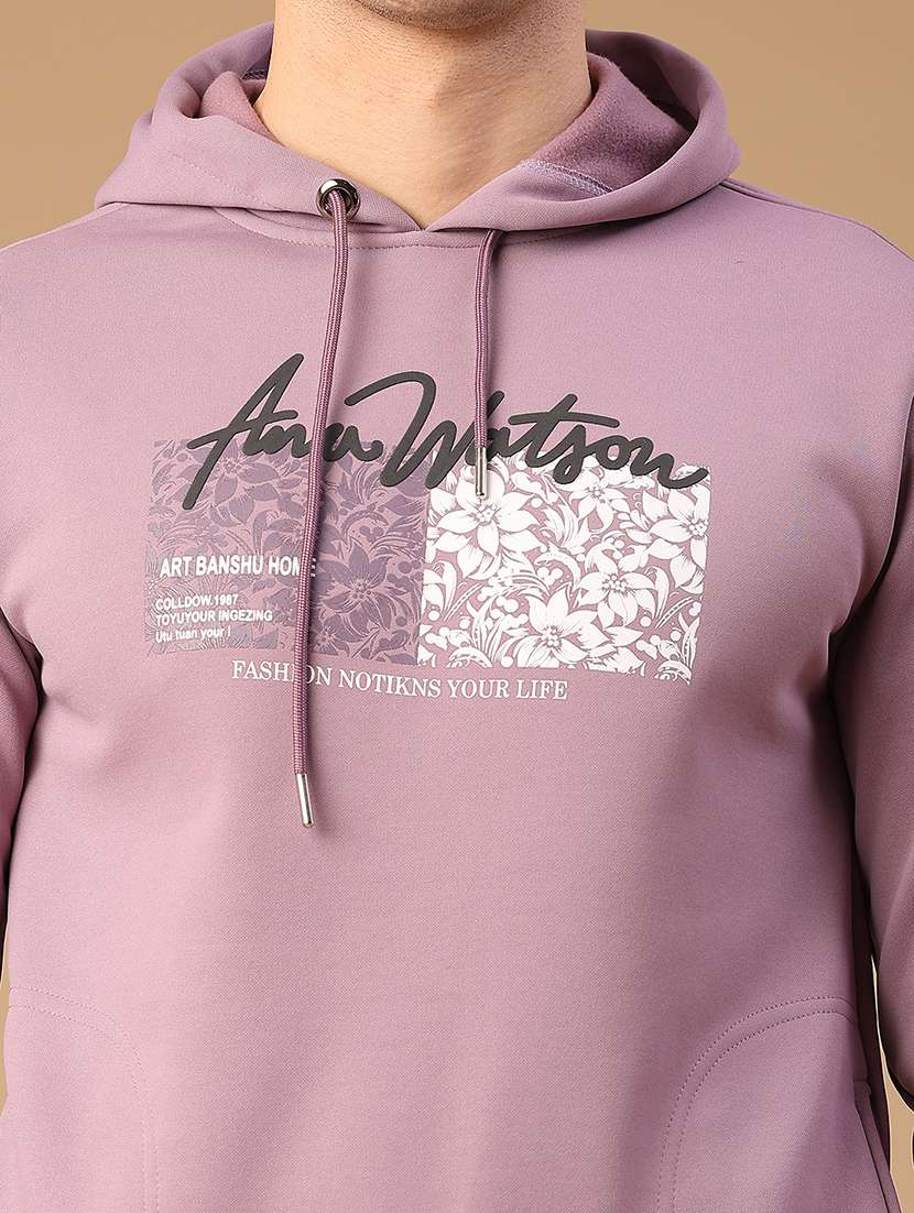 men printed long sleeve hooded sweatshirt - 22179783 -  Standard Image - 5