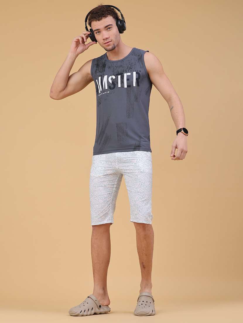men printed round neck vest - 22179845 -  Standard Image - 5