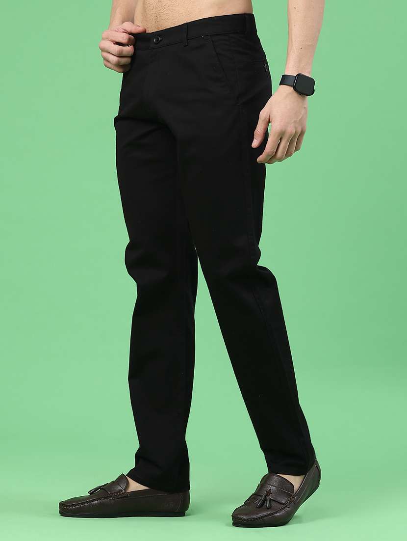 men solid mid rise chinos casual trouser - 22179892 -  Standard Image - 3