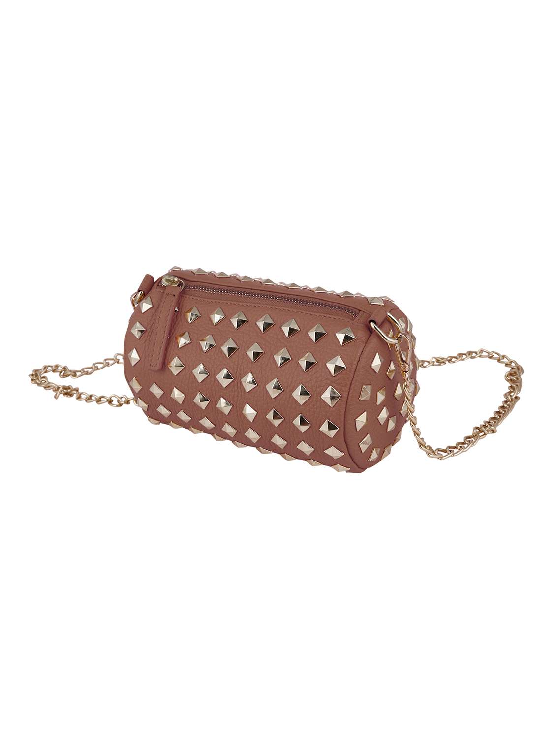 girls leather studded sling bag