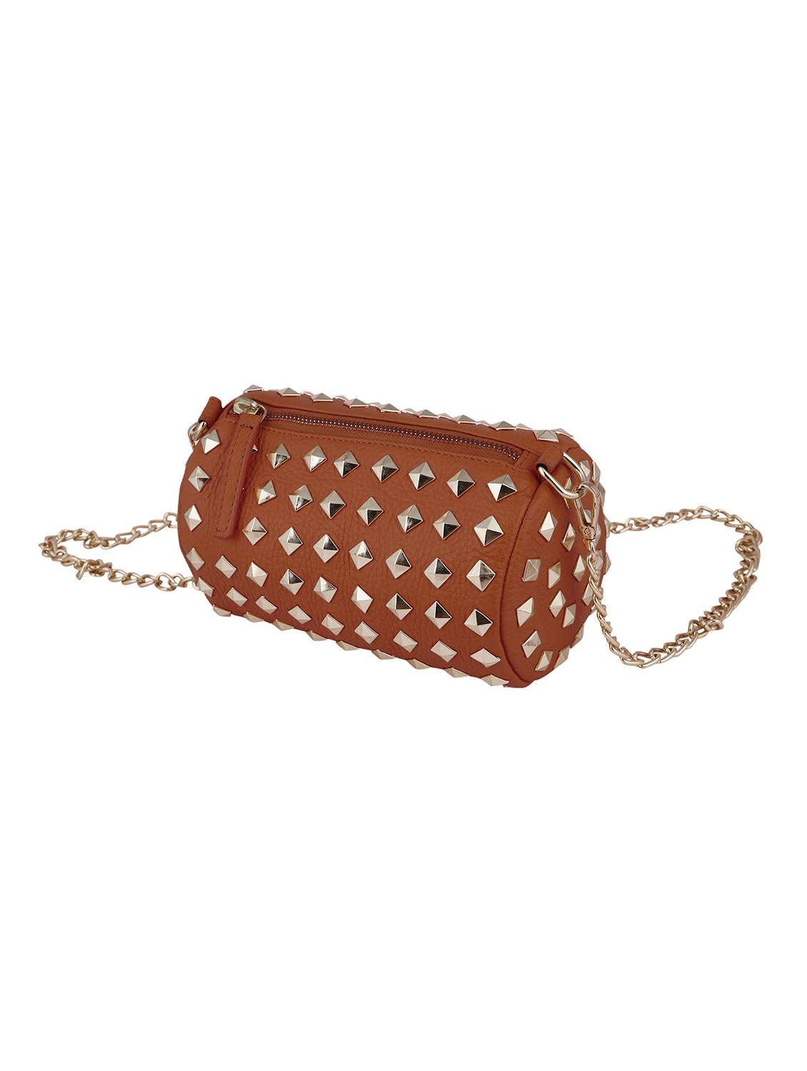 girls leather studded sling bag