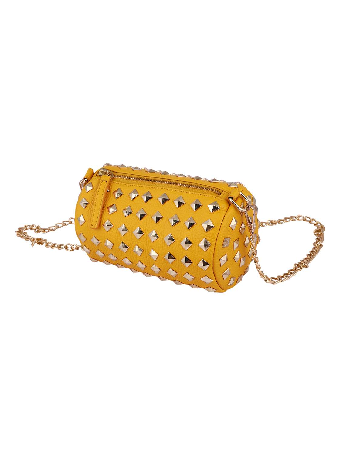 girls leather studded sling bag