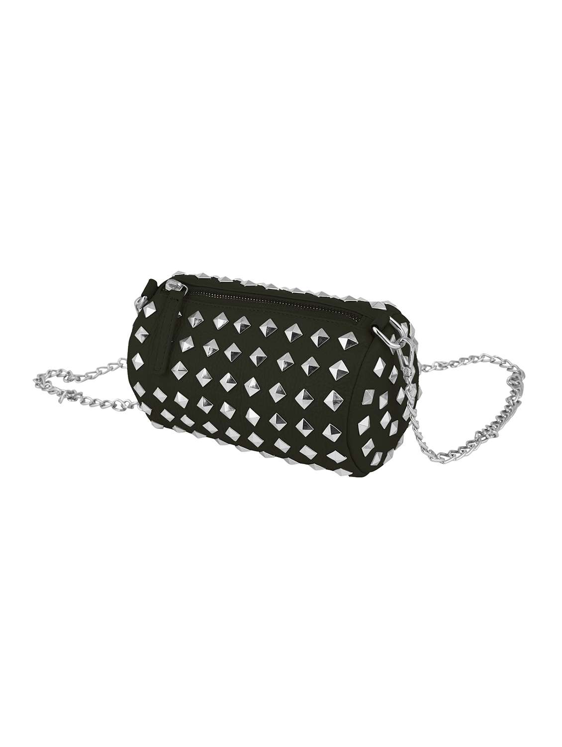 girls leather studded sling bag