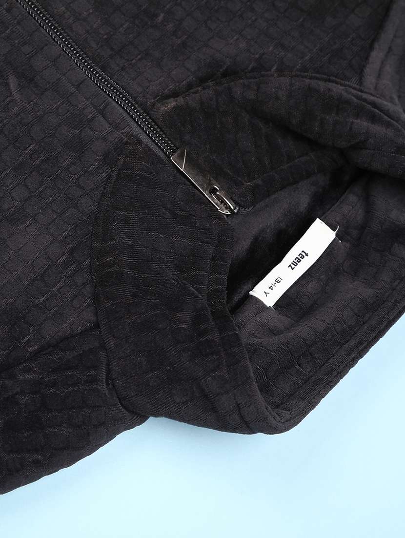 boys solid stand collar long sleeve sweatshirt - 22179914 -  Standard Image - 3