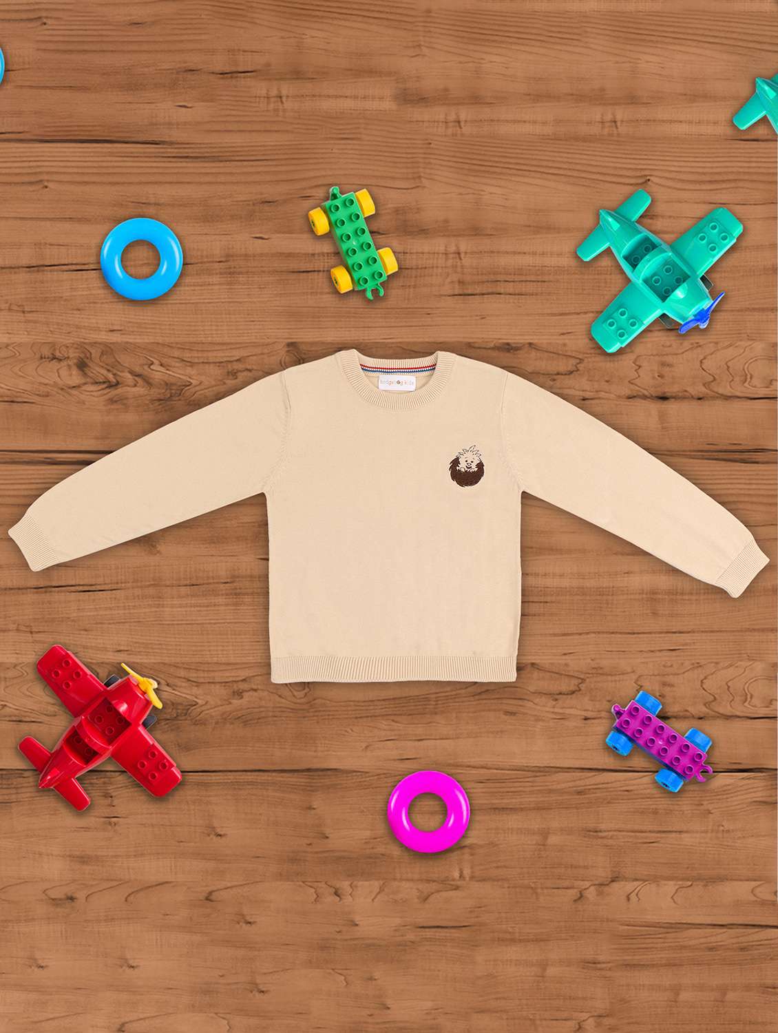 girls solid long sleeve sweater