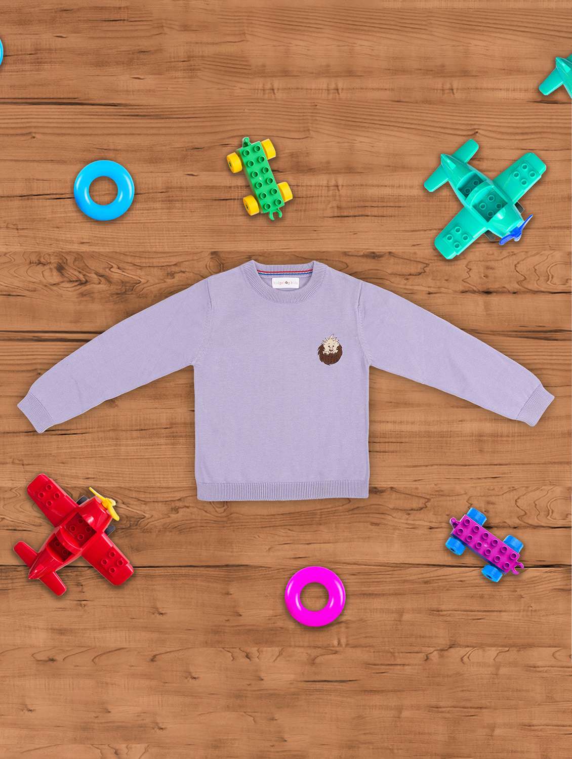 girls solid long sleeve sweater