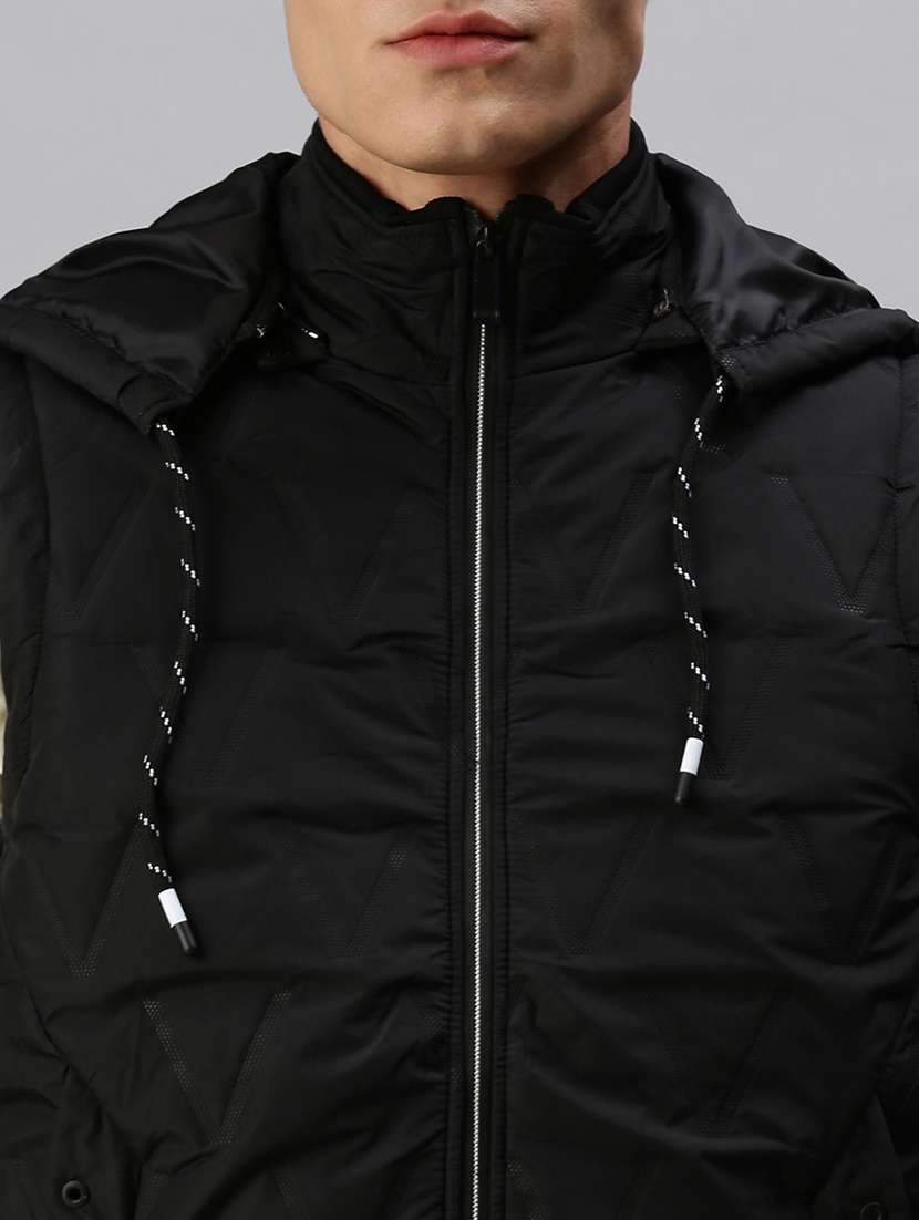 men solid sleeveless regular fit puffer jacket - 22179925 -  Standard Image - 5