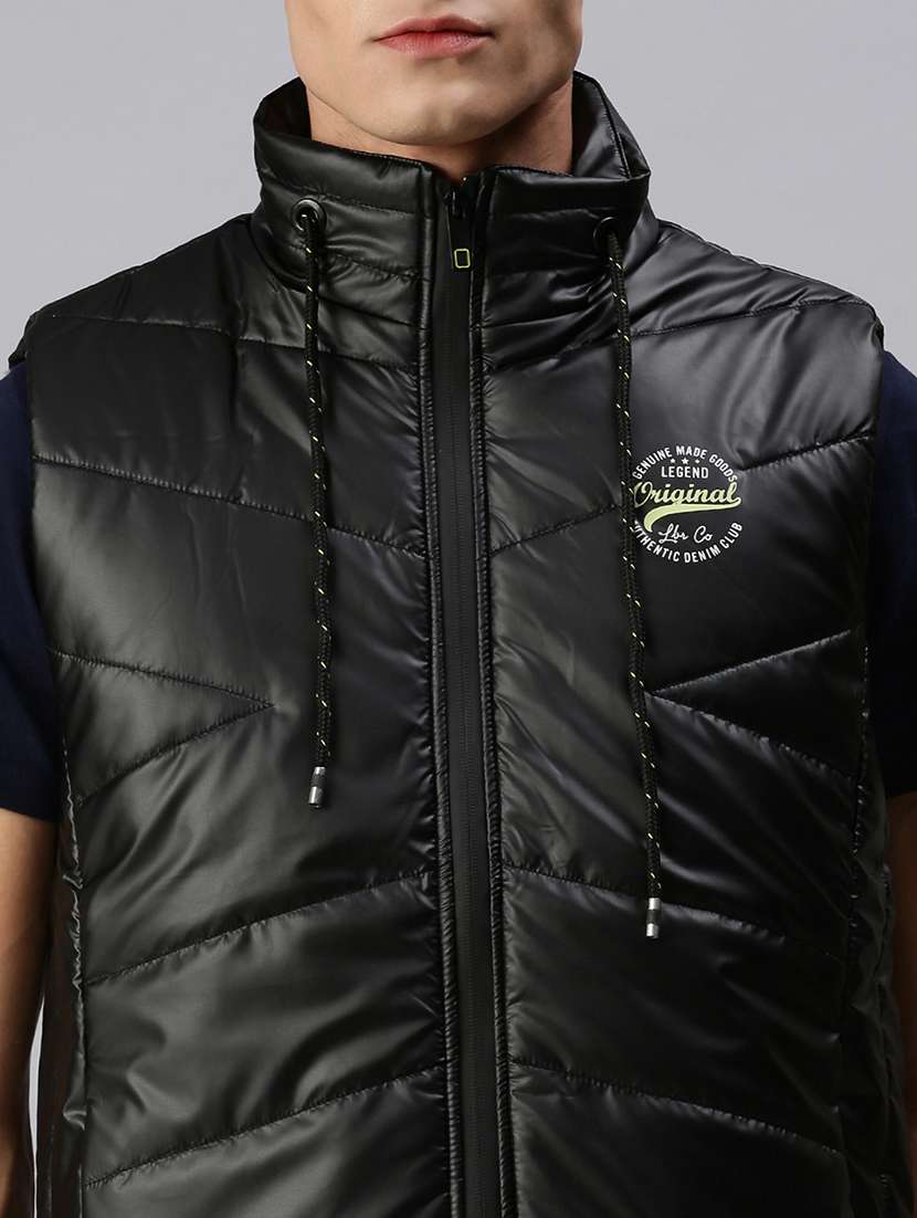 men solid sleeveless regular fit puffer jacket - 22179926 -  Standard Image - 5