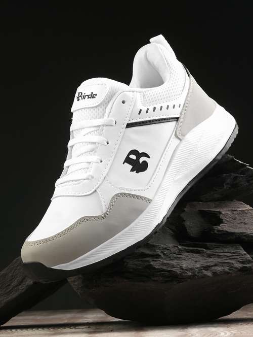 men white solid lace up sport shoe - 22179974 -  Standard Image - 0