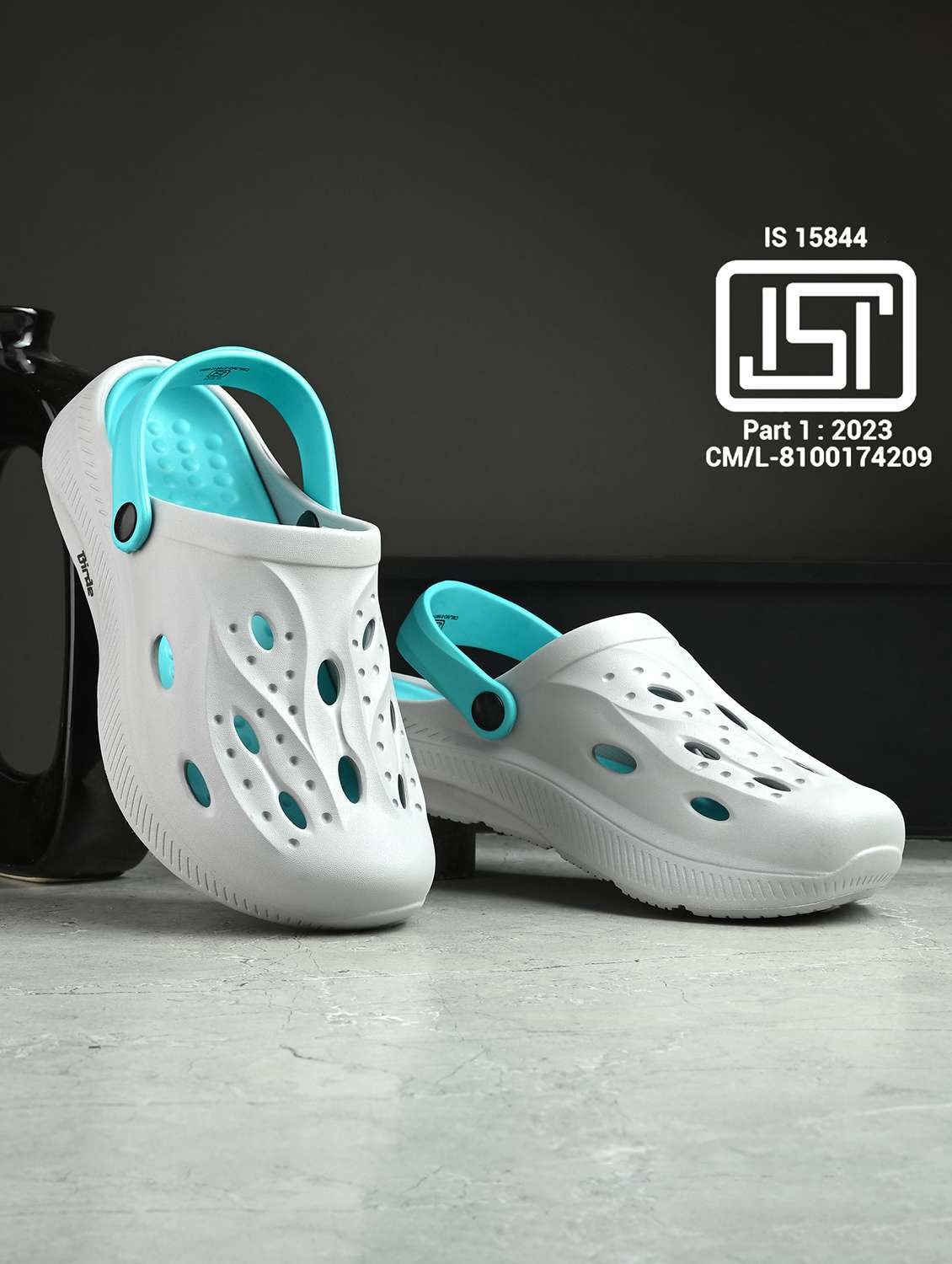 men grey slip on clog