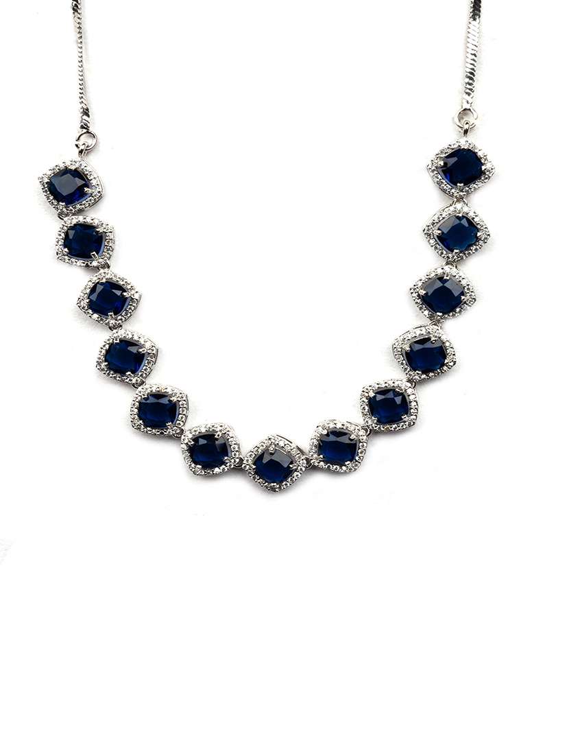 bold blue ad sleek necklace set - 22179999 -  Standard Image - 3