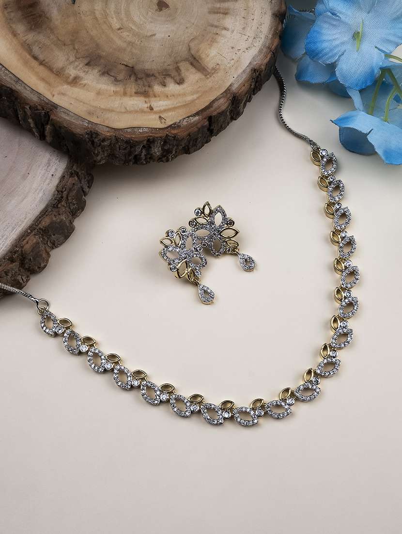 silver gold plated ad bela necklace set
