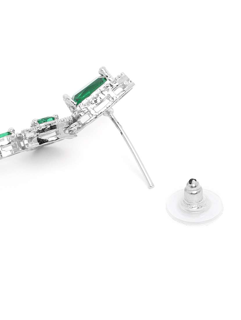 green ad studded leaf necklace set - 22180010 -  Standard Image - 5