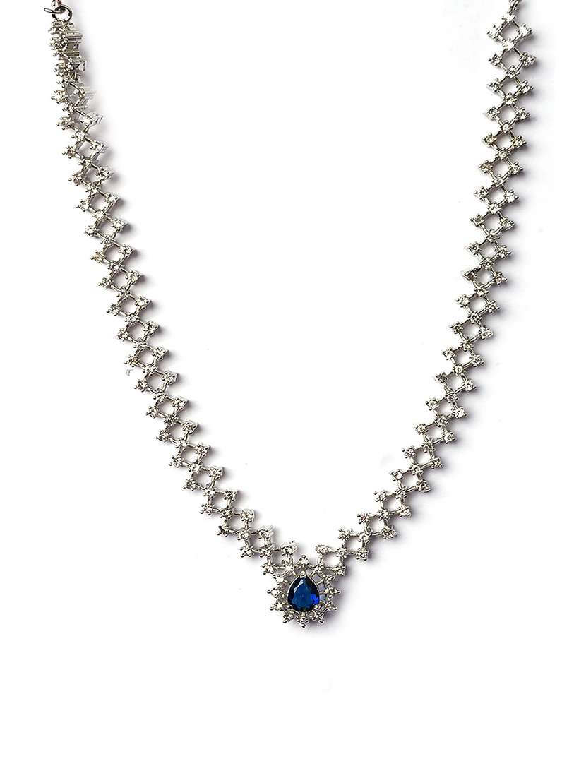 handmade blue ad pendant style necklace set - 22180017 -  Standard Image - 3