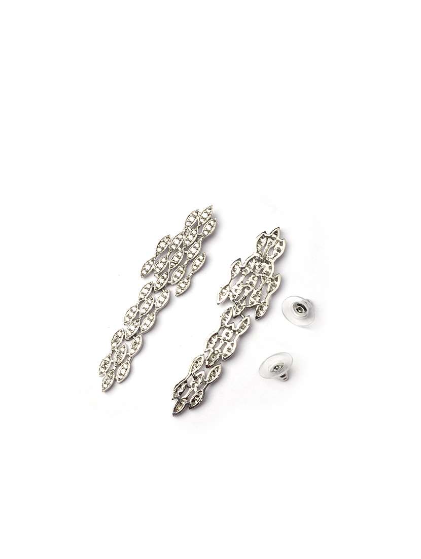 handcrafted silver plated cz necklace set - 22180020 -  Standard Image - 5