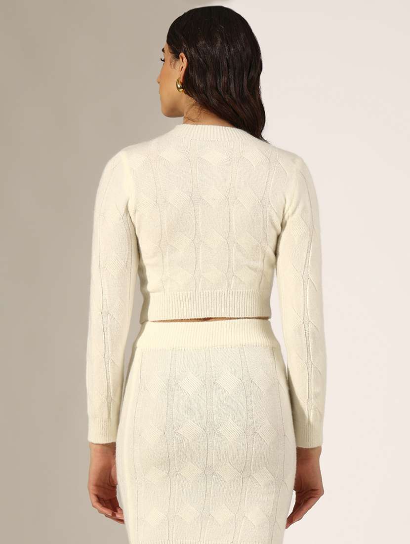 women solid top and skirt co-ord set - 22180045 -  Standard Image - 3