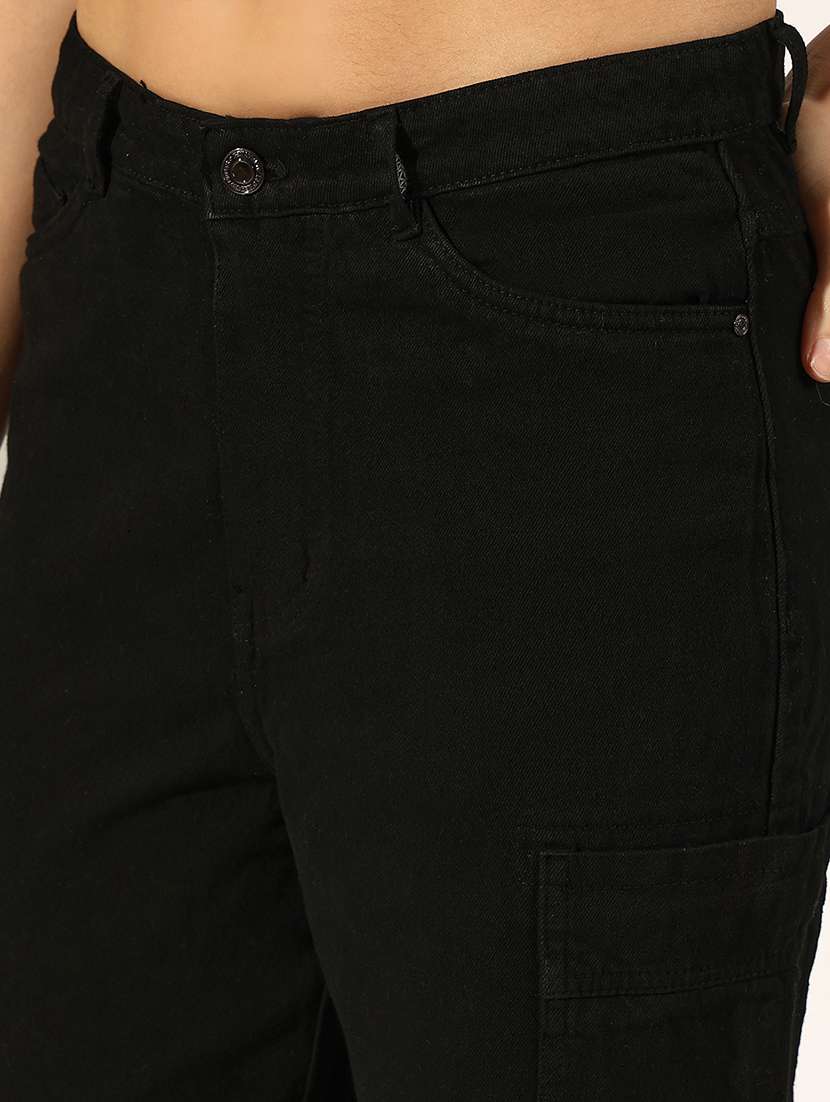 women solid denim top and trouser co-ord set - 22180046 -  Standard Image - 8