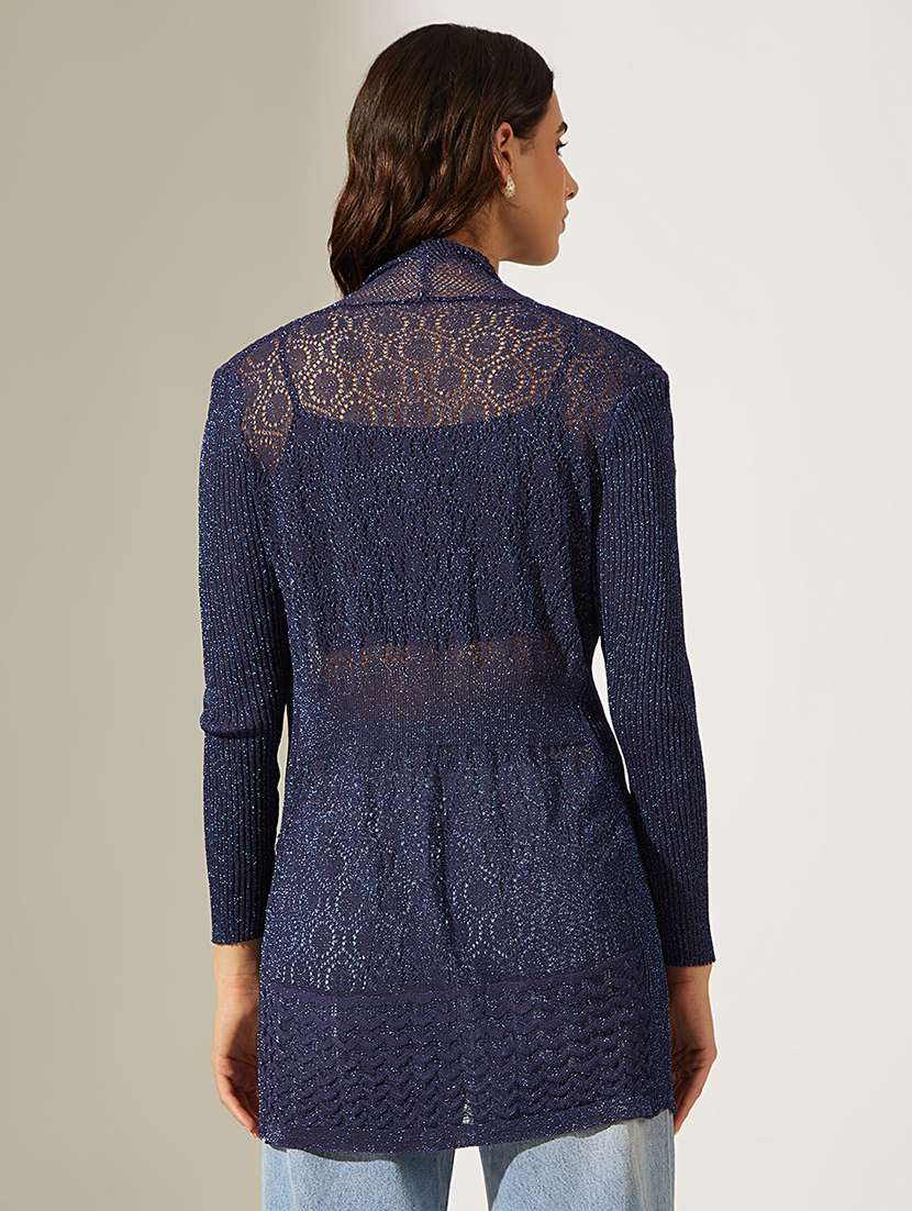 women self designed long sleeve regular shrug - 22180050 -  Standard Image - 3