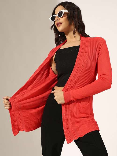 women self designed long sleeve regular shrug - 22180055 -  Standard Image - 0