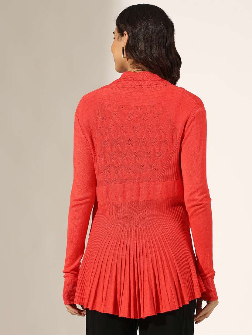 women self designed long sleeve regular shrug - 22180055 -  Standard Image - 3