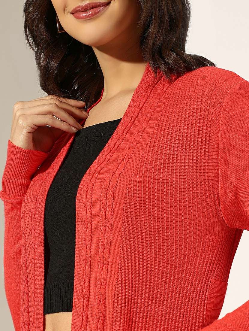 women self designed long sleeve regular shrug - 22180055 -  Standard Image - 5