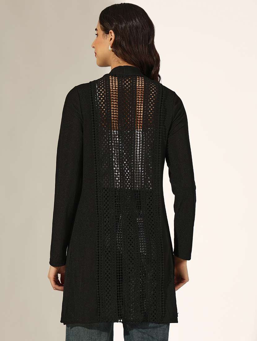 women self designed long sleeve regular shrug - 22180057 -  Standard Image - 3