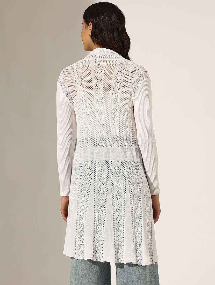 women self designed long sleeve regular shrug - 22180058 -  Standard Image - 3