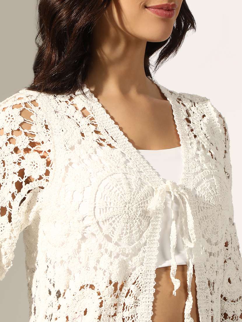 women self designed bell sleeve regular shrug - 22180059 -  Standard Image - 5