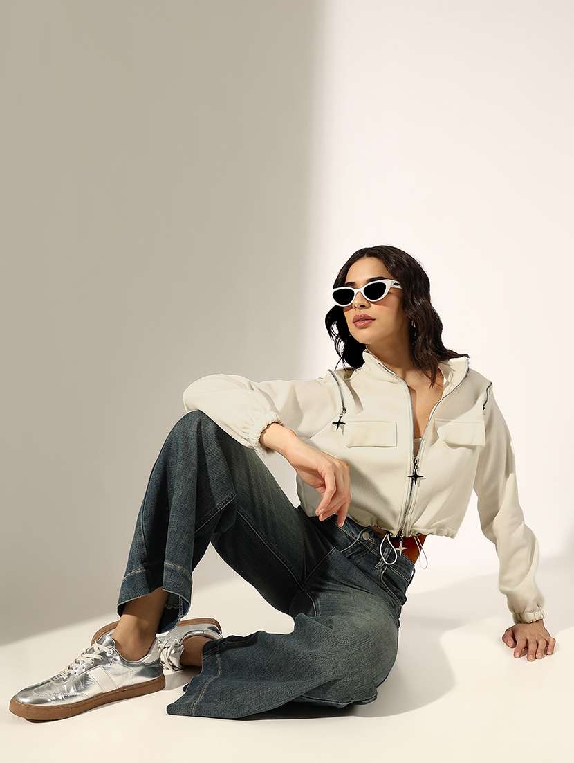 women solid long sleeve regular jacket - 22180070 -  Standard Image - 3