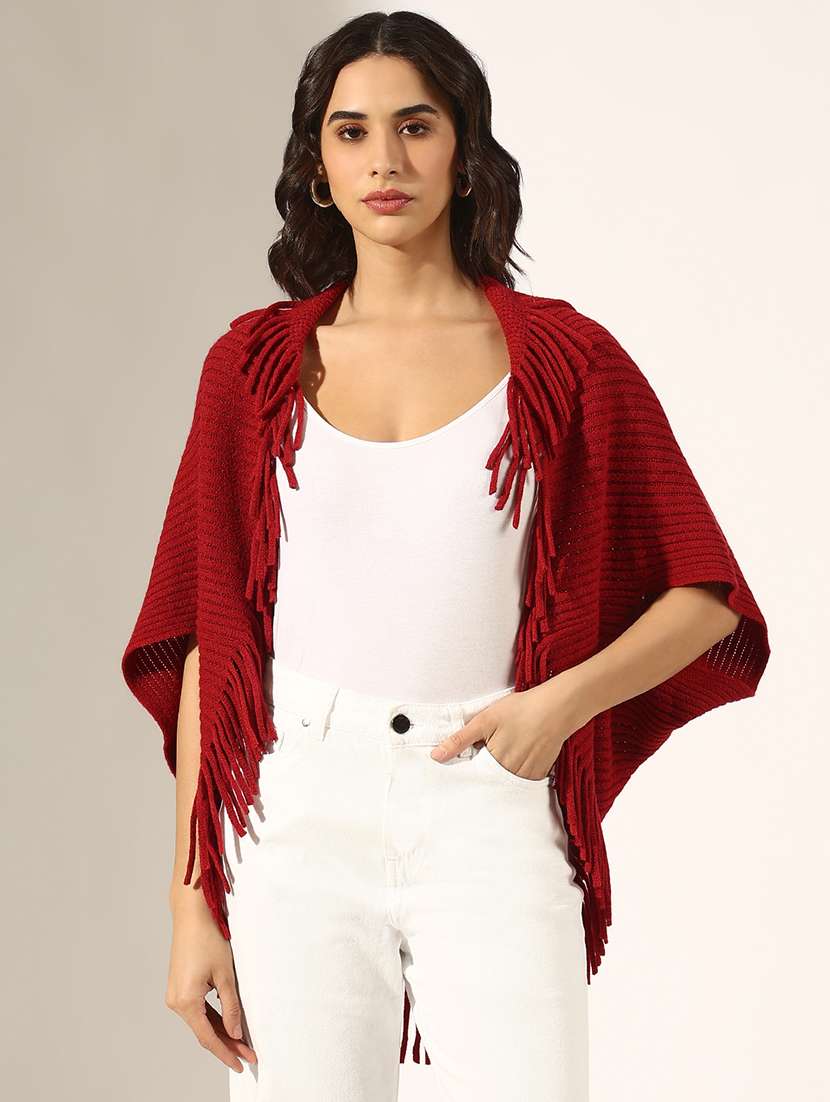 women self designed wool poncho