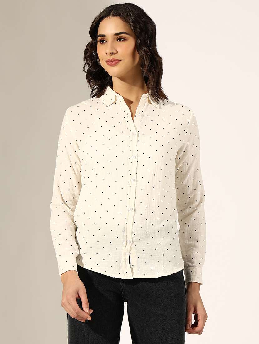 women collared long sleeve regular shirt - 22180092 -  Zoom Image - 0