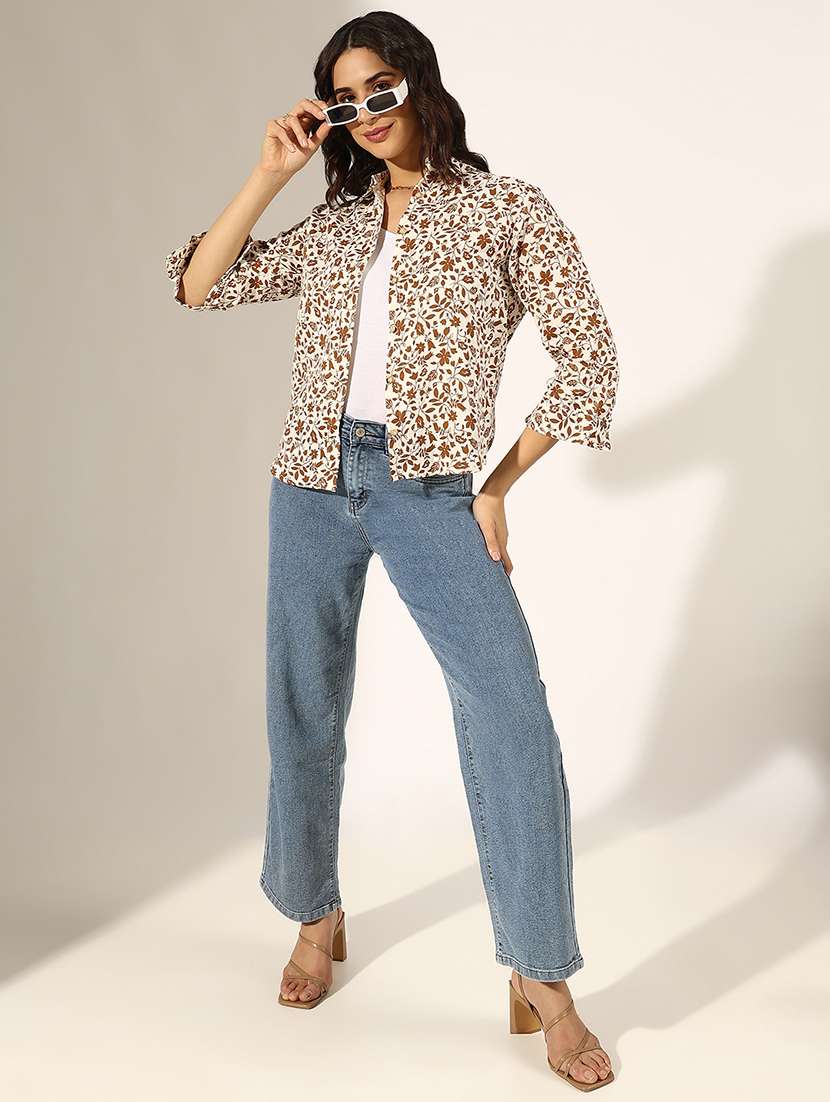 women collared three quarter sleeve regular shirt - 22180100 -  Standard Image - 3