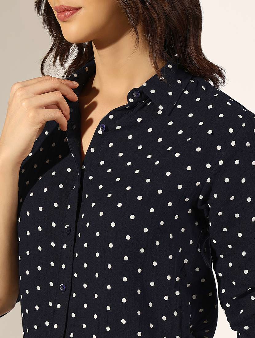 women collared three quarter sleeve regular shirt - 22180101 -  Standard Image - 5