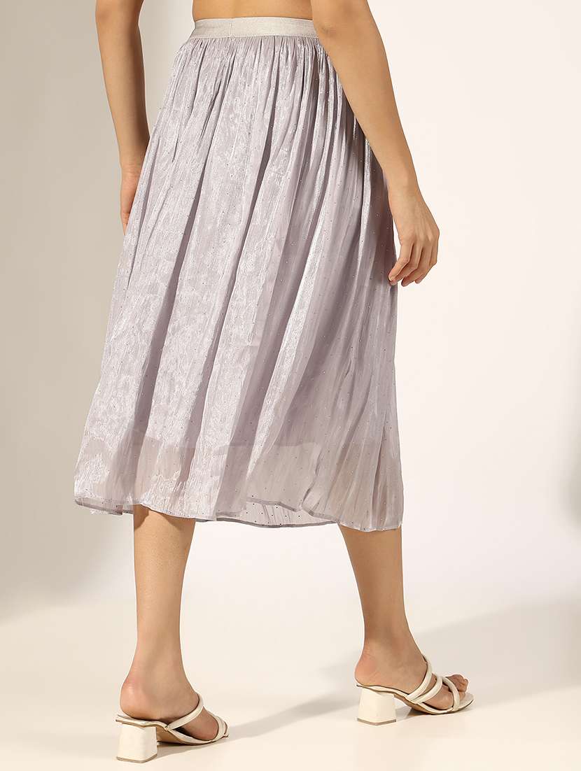 women solid mid rise flared skirt - 22180116 -  Standard Image - 3