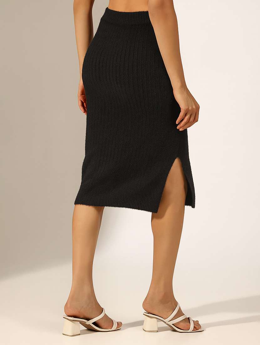 women solid high rise pencil skirt - 22180117 -  Standard Image - 3