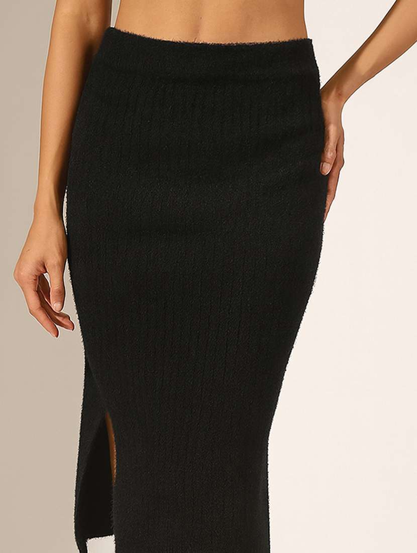 women solid high rise pencil skirt - 22180117 -  Standard Image - 5
