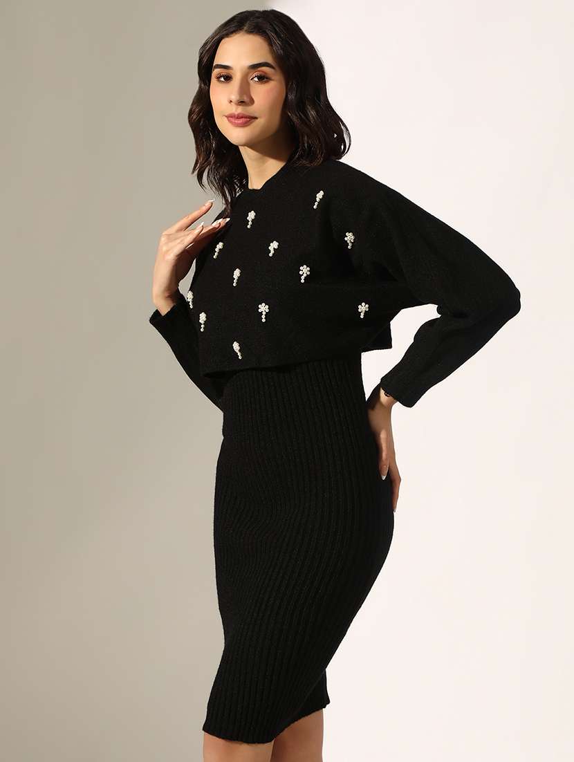 women embellished long sleeve bodycon dress  - 22180126 -  Standard Image - 3