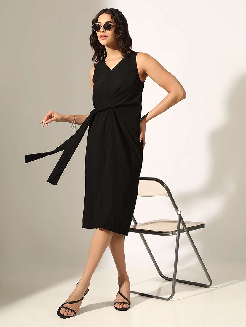 women solid sleeveless a-line dress - 22180127 -  Zoom Image - 0