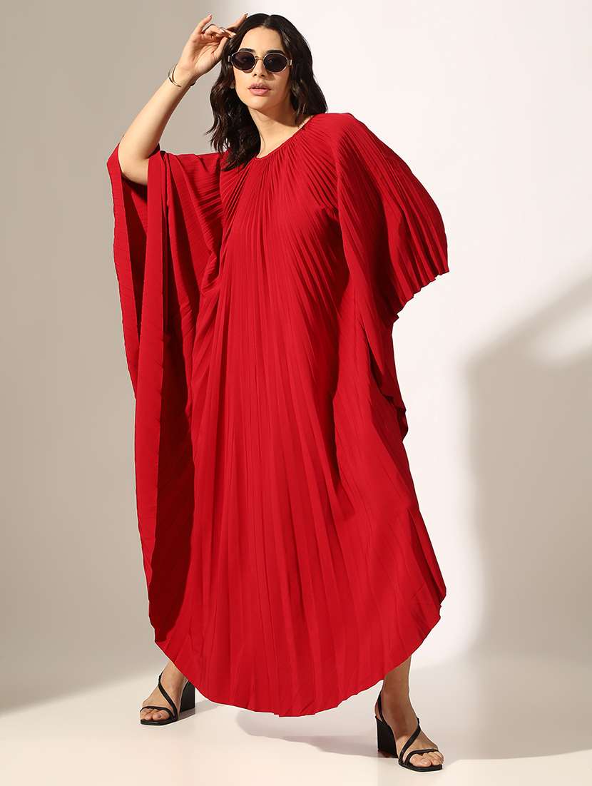 women solid kimono sleeve straight dress - 22180143 -  Standard Image - 3