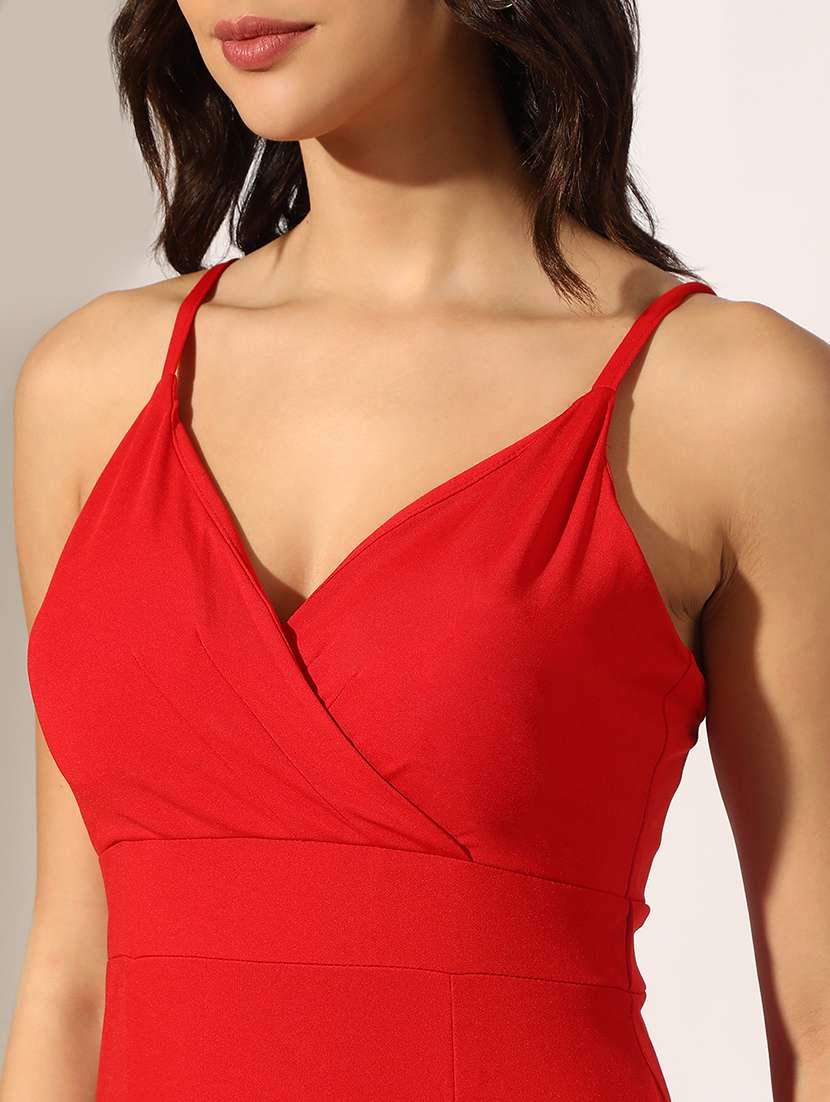 women solid shoulder strap bodycon dress - 22180146 -  Standard Image - 5